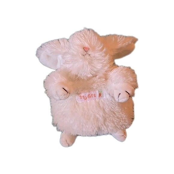 Bunnies By The Bay Plush Ittybit white bunny rabbit furry beanbag carrot patch - Picture 1 of 7